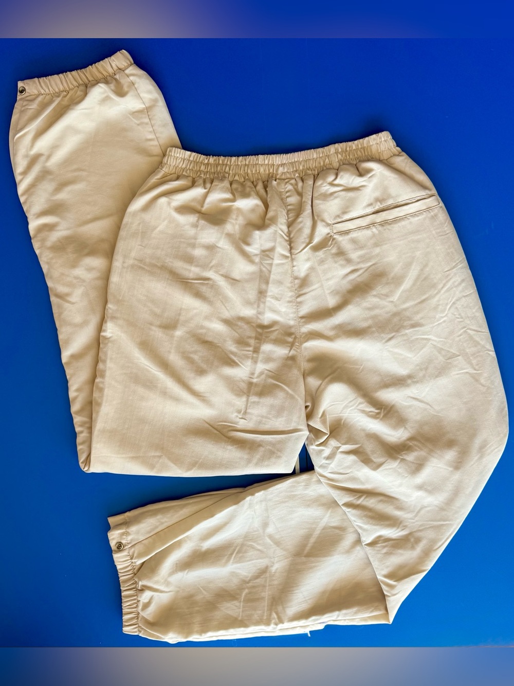 New Balance Made in USA Men’s S Cream Track Pants Lined Snap Cuffs - Picture 3 of 11